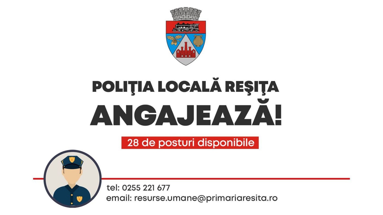 Poliția Locală Reșița face angajări