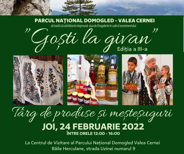 Administrația Parcului Național Domogled-Valea Cernei vă invită la givan