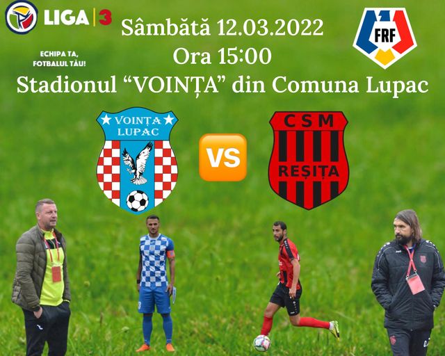 Liga a 3-a se reia cu un derby cărășan: Voința Lupac – CSM Reșița