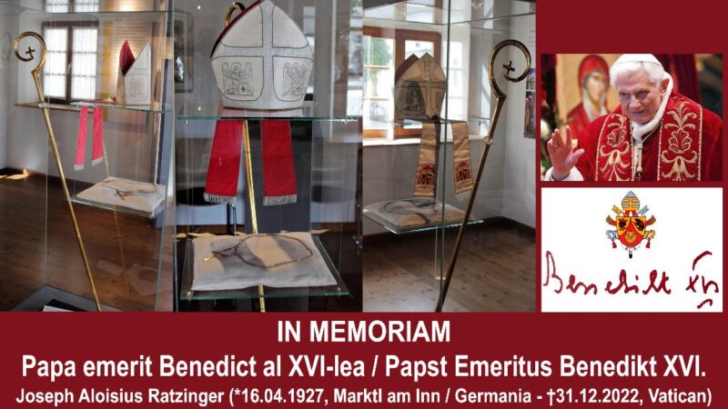 În 5 ianuarie 2023, la Reșița ne aducem aminte de Papa emerit Benedict al XVI-lea