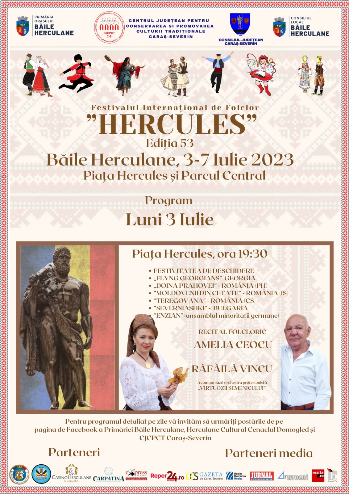 Săptămâna viitoare veniți cu toții la Herculane, la Festivalul Internațional de Folclor „Hercules”!