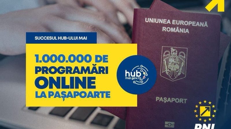PNL transformă experiența cetățenilor: mai mult de un milion de români beneficiază de programarea online pentru pașaport prin HUB-ul MAI!